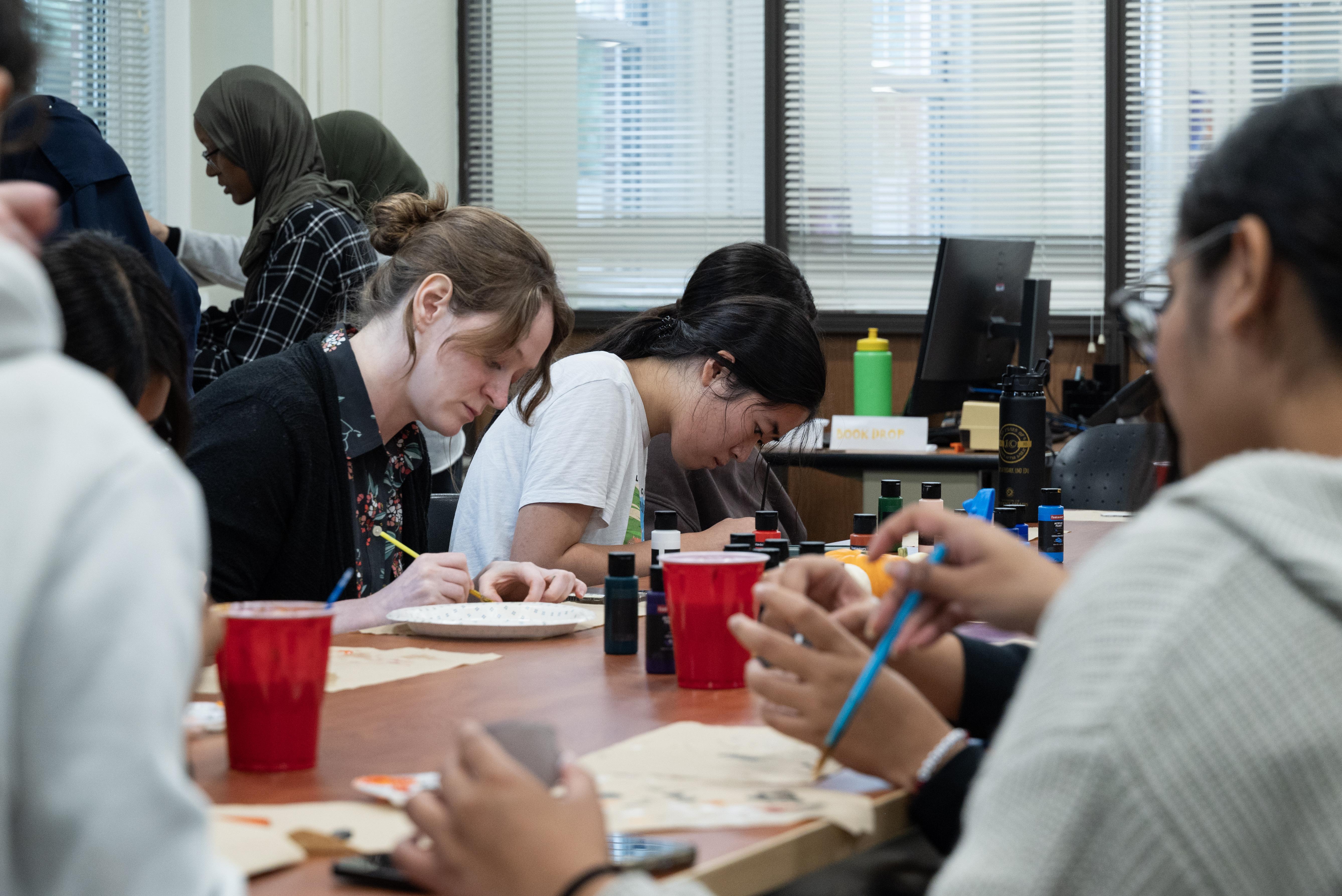 Patrons attending an event at the Makerspace.